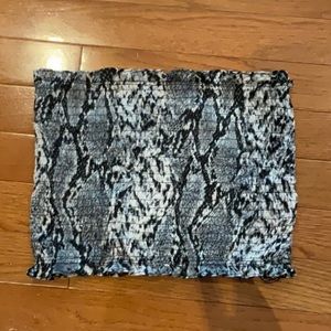 Wild Honey strapless snakeskin print bandeau size small